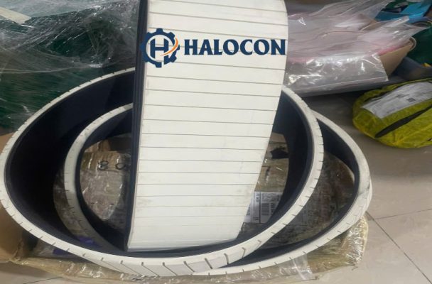 Dây đai kéo cáp, Haul-off belt, dây đai cao su đỏ, dây đai răng phủ cao su, phụ tùng máy đùn cáp điện.